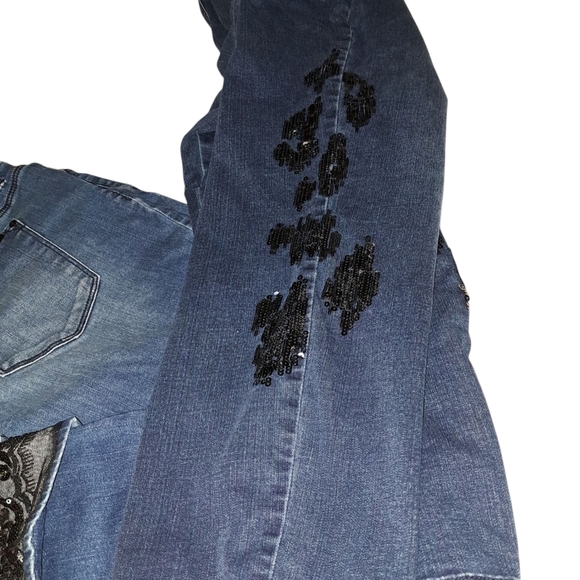 Chico's So Slim 3R Ankle Sequinned Jeans Lot Of 2 - Picture 2 of 6